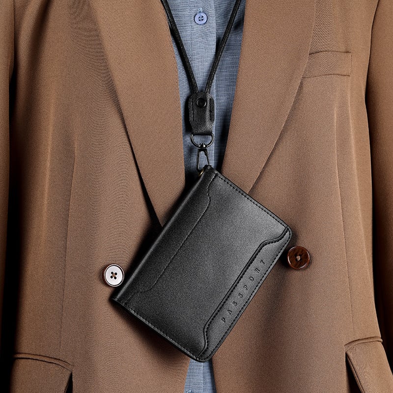 Cowhide multifunctional wallet  passport bag  travel ticket storage  passport holder