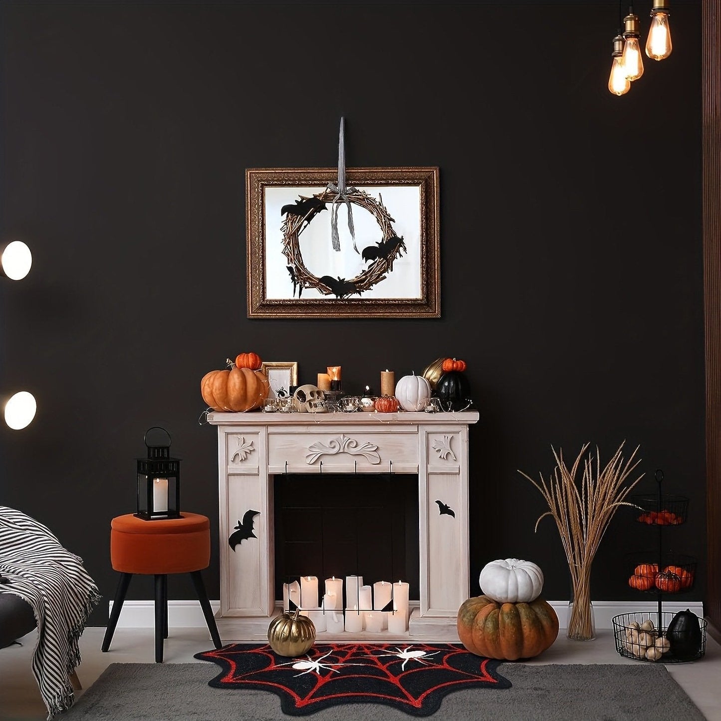 🔥This week's hot sale🔥Halloween Spider Web Rug