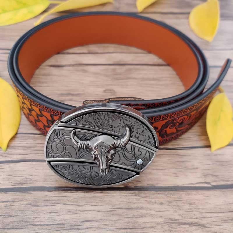 🔥LAST DAY 50% OFF🔥Fashion Punk Men's Hidden Folding Knife Leather Belt