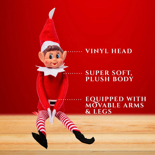 🎅 Early Christmas Sale 🧝‍♂️ Christmas Elf Behaving Badly Plush Toy — 12" Naughty Elf with Bendy Arms & Legs