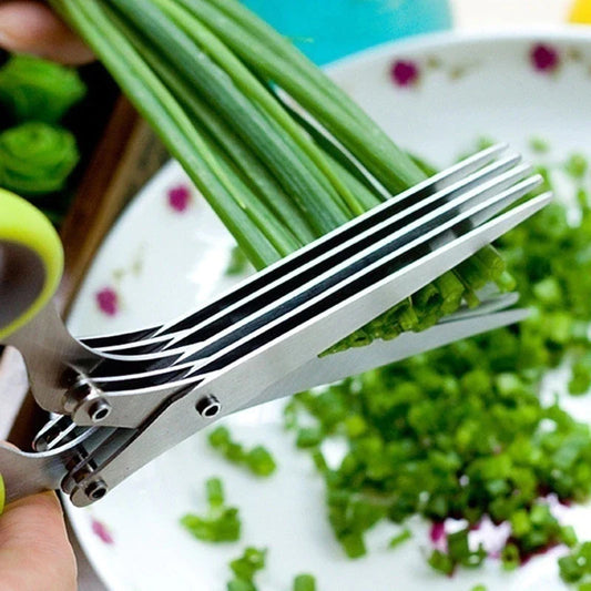 🔥Bestseller $9.99🔥 - 5 Blade Kitchen Salad Scissors✂️