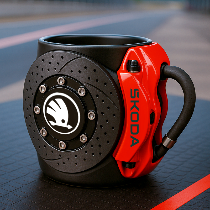🏎️the coolest brake caliper mug with a car logos
