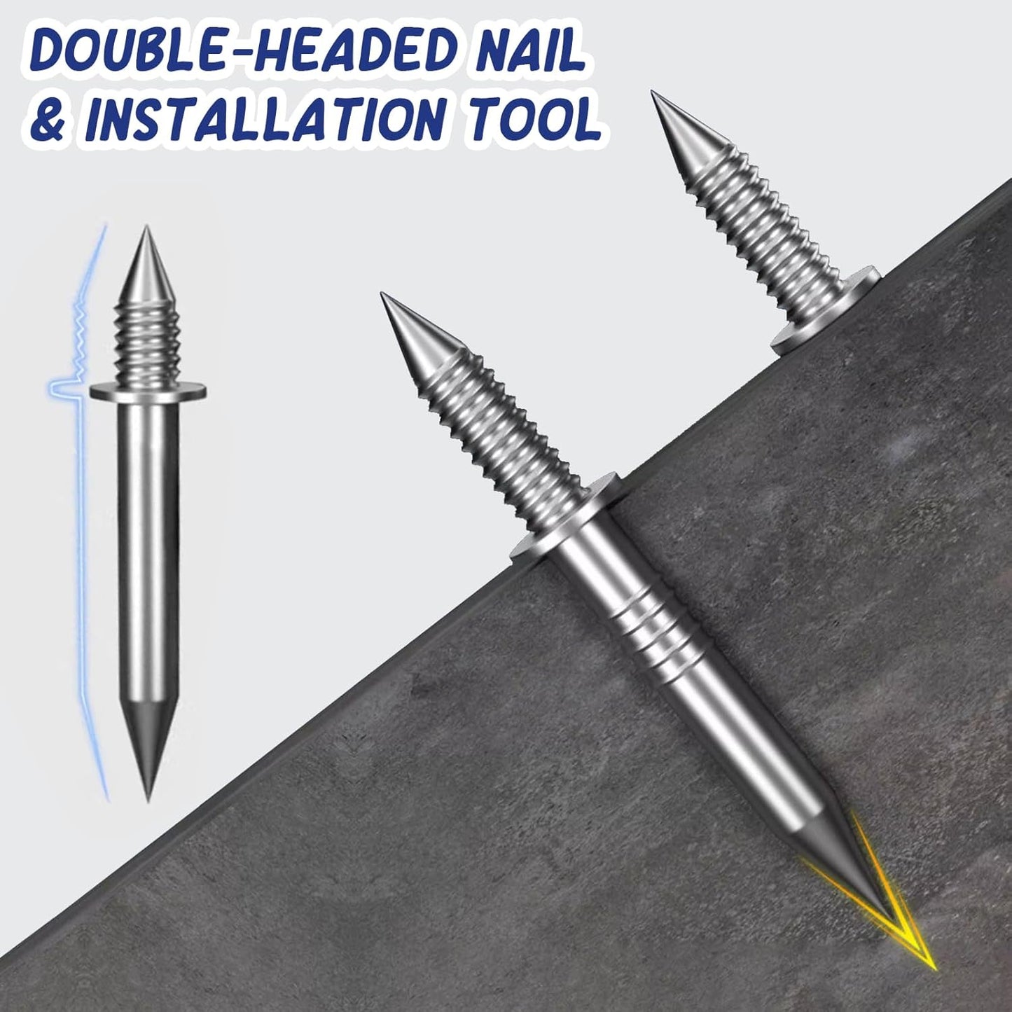 Double Head Pedestal Pins - Seamless Double Head Nails for Pedestal Thread