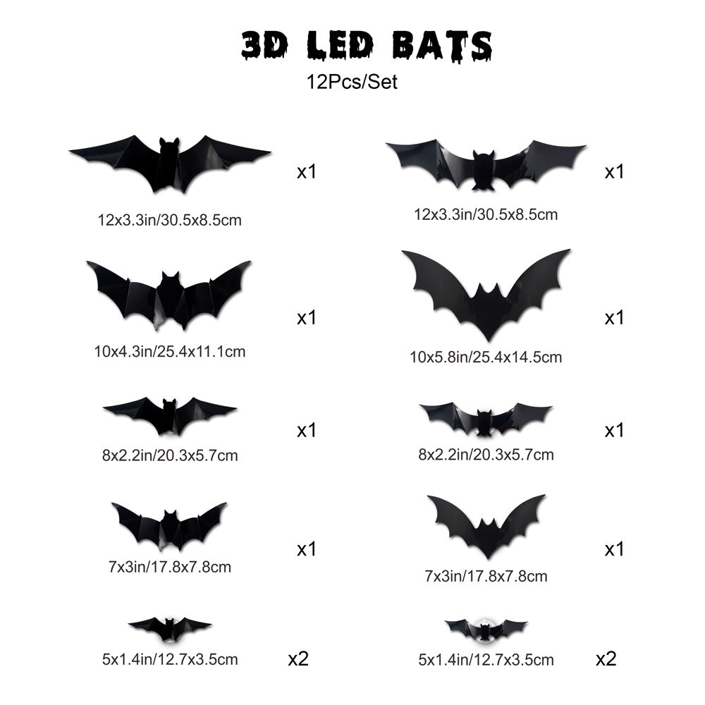 🔥This week's hot sale🔥halloween led 3d bat wall decoration
