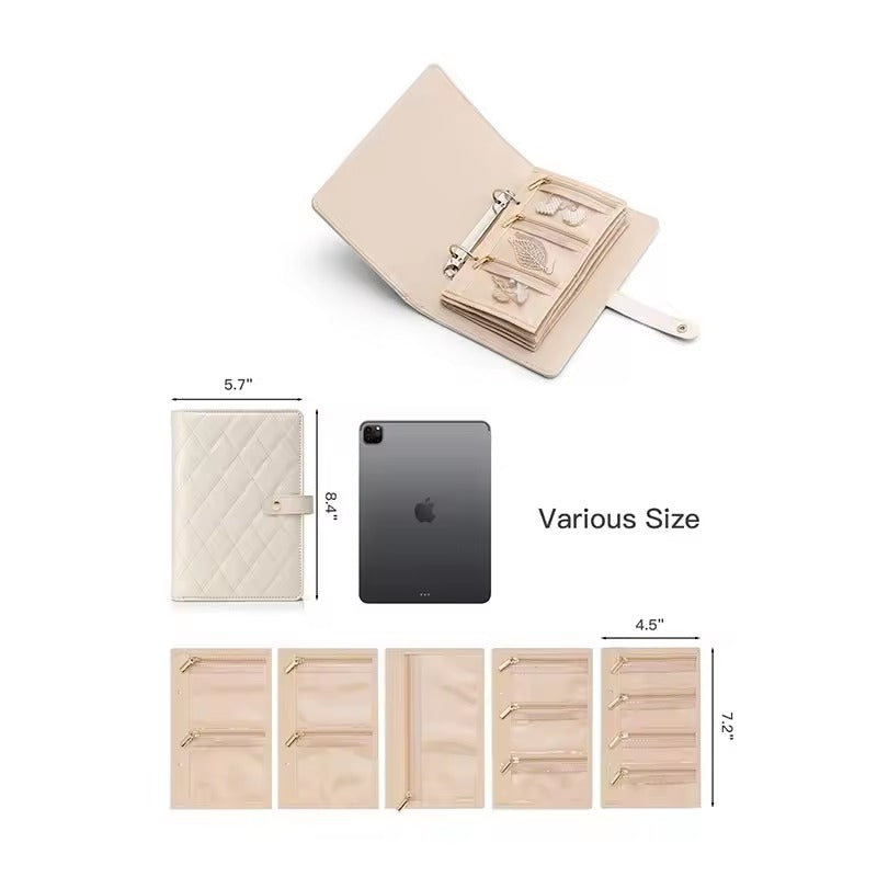 JewelBook - Portable Leather Jewelry Storage Book