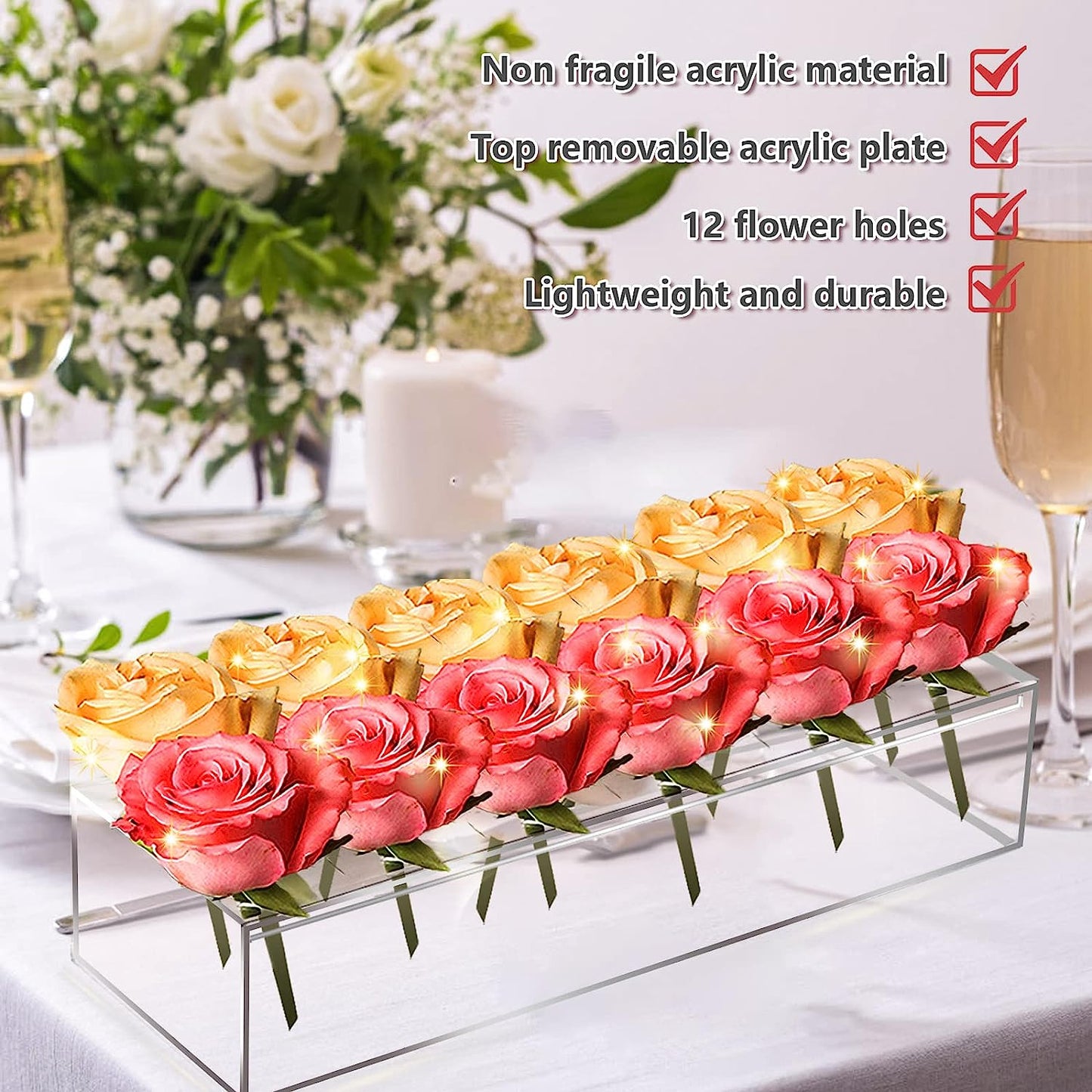 💥This Week's Special Price $26.99🎁Rectangular Acrylic Flower Box/Flower Vase