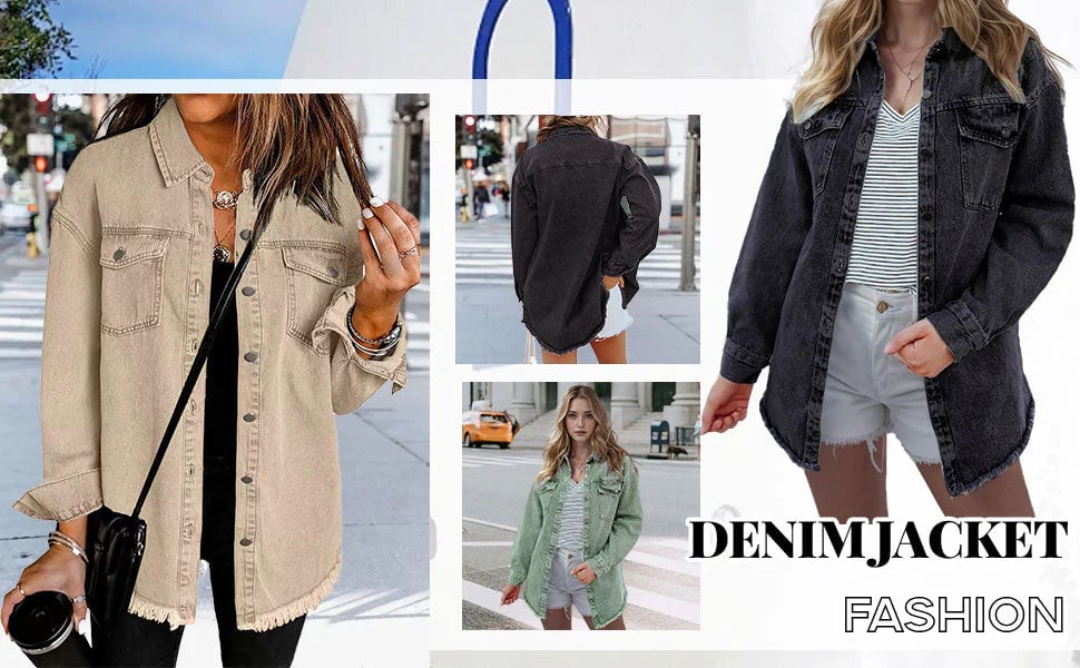 What should I wear tomorrow?💕Women's Raw Edge Ripped Denim Jacket