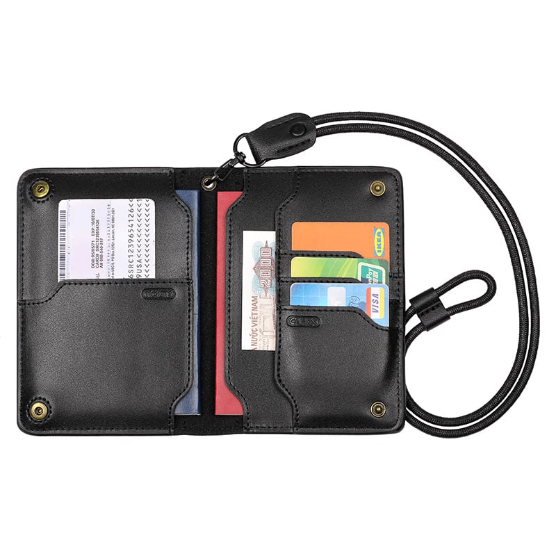 Cowhide multifunctional wallet  passport bag  travel ticket storage  passport holder