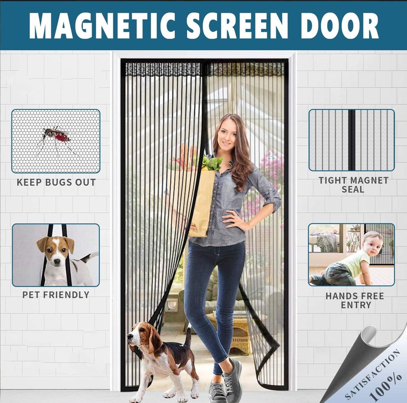🔥Magnetic Screen Door👾Prevent mosquito-borne viruses
