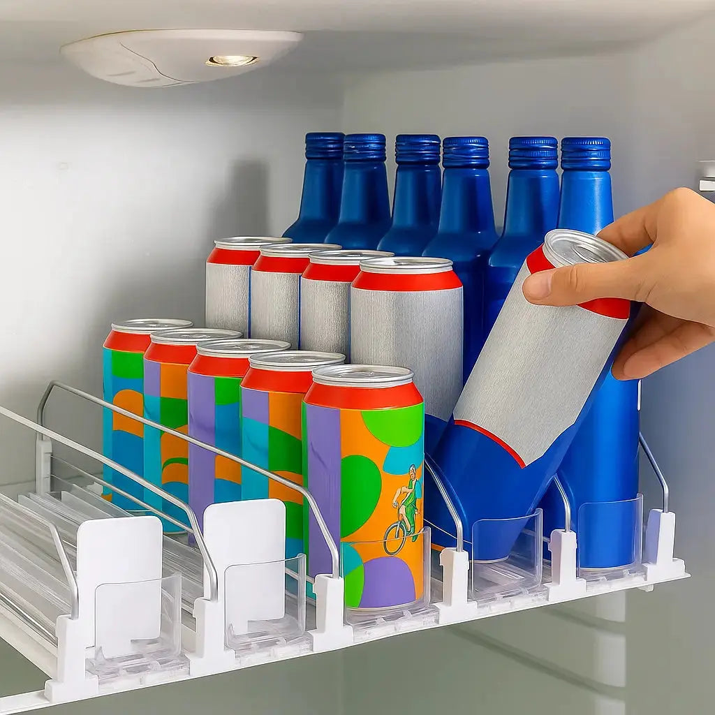 🥤Refrigerator storage rack with pop-out tray