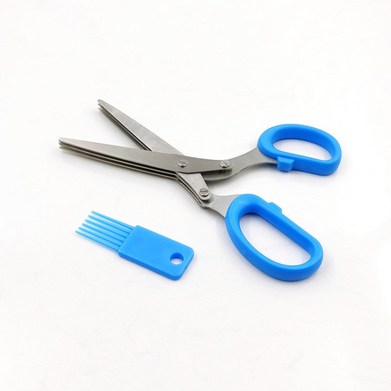 🔥Bestseller $9.99🔥 - 5 Blade Kitchen Salad Scissors✂️