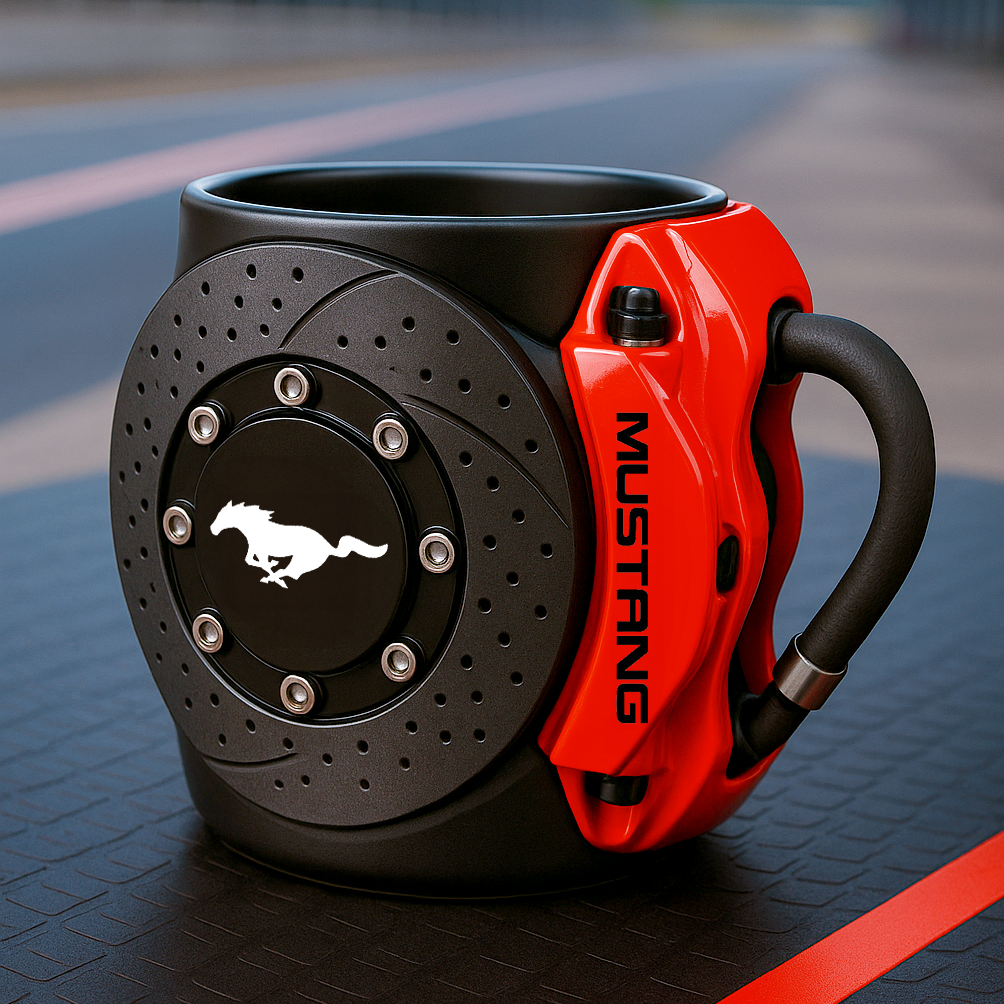 🏎️the coolest brake caliper mug with a car logos