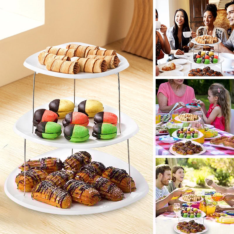 🍇🍨New three-tier foldable party trays