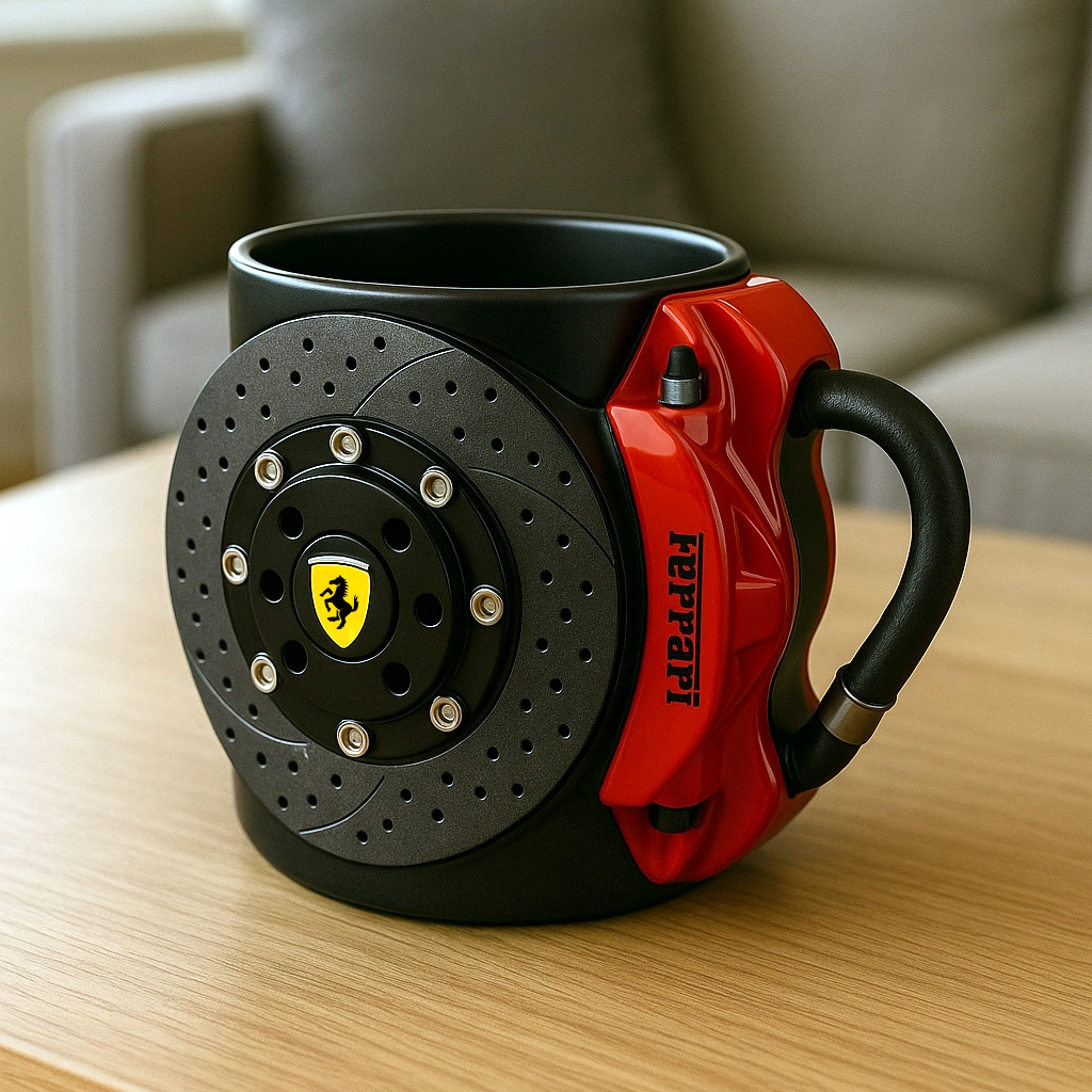 🏎️the coolest brake caliper mug with a car logos