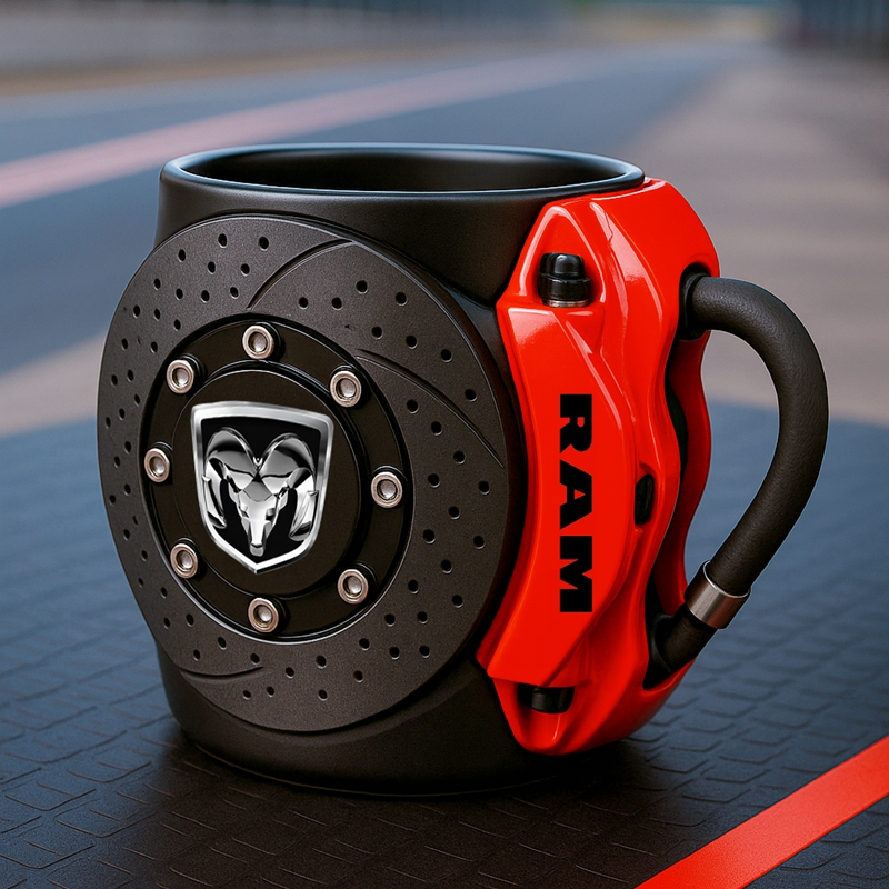 🏎️the coolest brake caliper mug with a car logos