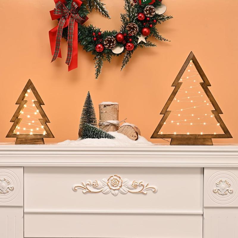 Wooden Lighted Christmas Trees