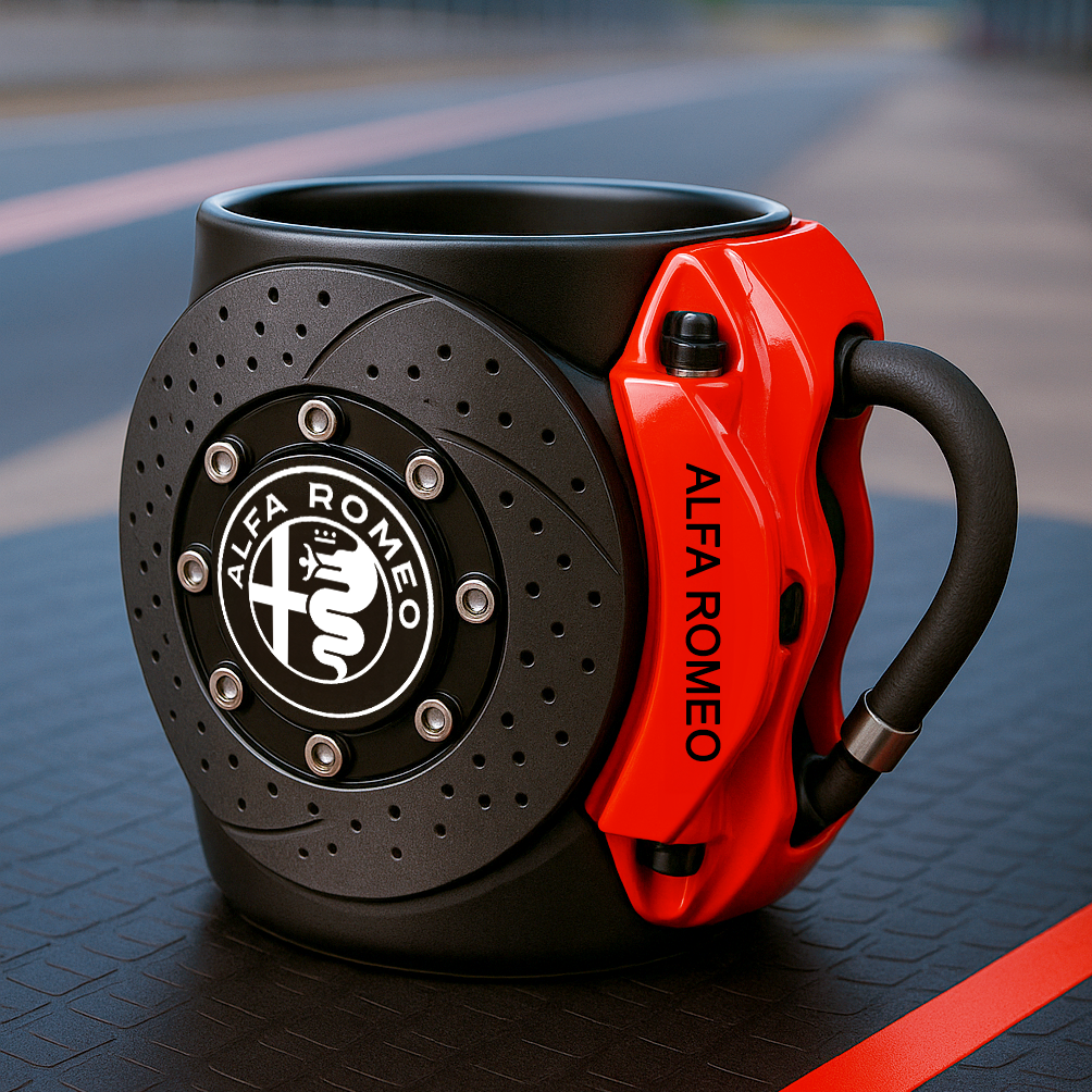 🏎️the coolest brake caliper mug with a car logos