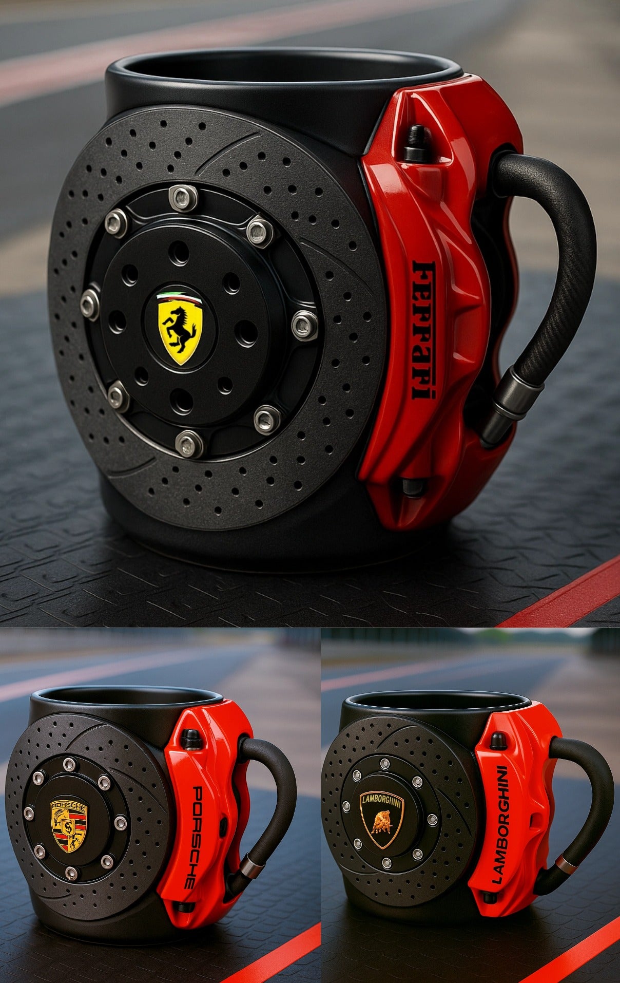 🏎️the coolest brake caliper mug with a car logos