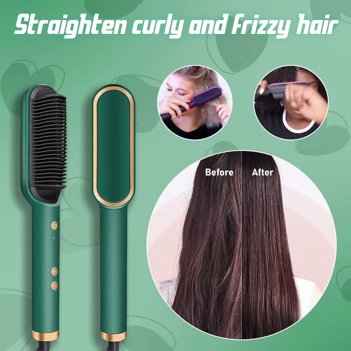 💕55%0FF-negative ion hair straightening styling comb