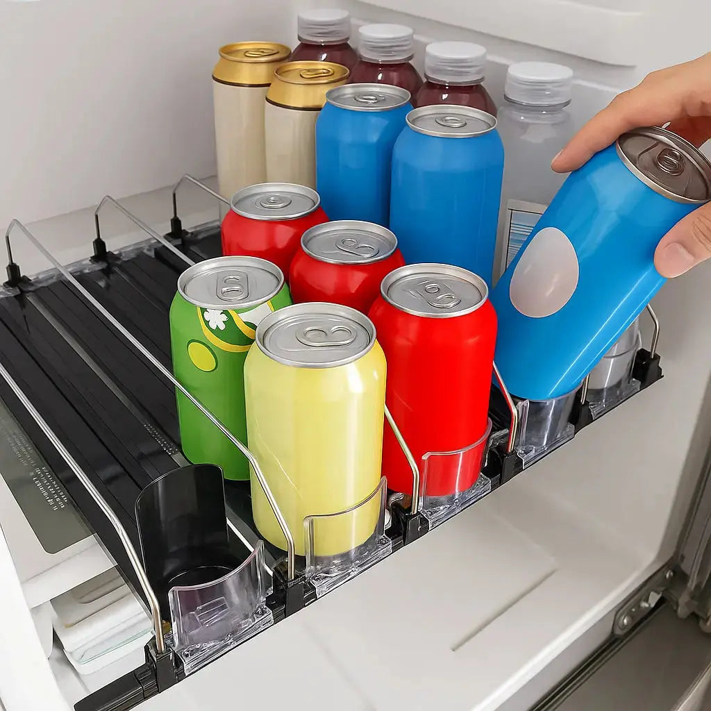 🥤Refrigerator storage rack with pop-out tray