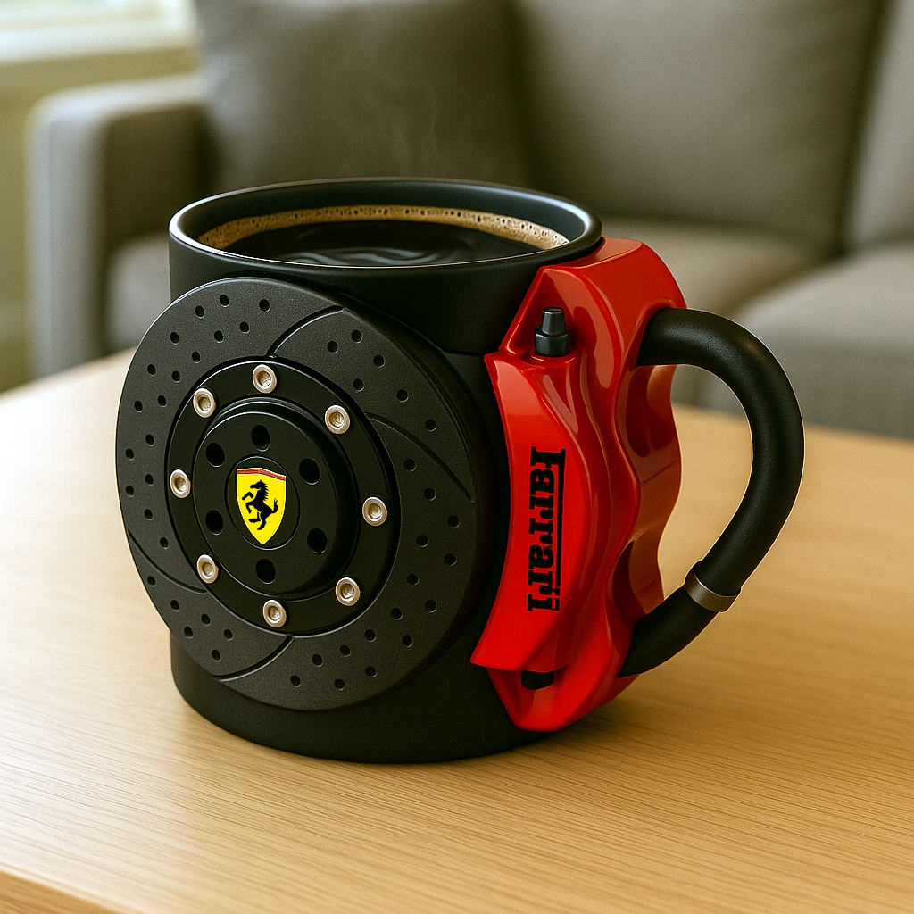 🏎️the coolest brake caliper mug with a car logos