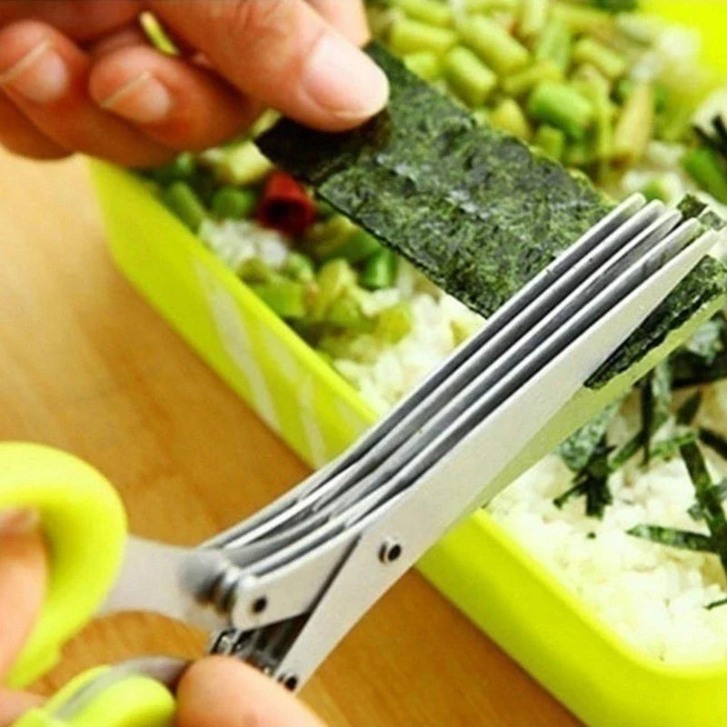 🔥Bestseller $9.99🔥 - 5 Blade Kitchen Salad Scissors✂️