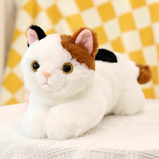 Plush color-blocked cat