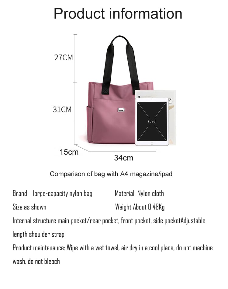 🔥2025 Large Capacity Waterproof Multi Pocket Nylon Shoulder Bag👜