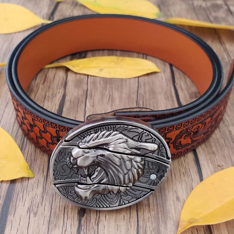 🔥LAST DAY 50% OFF🔥Fashion Punk Men's Hidden Folding Knife Leather Belt