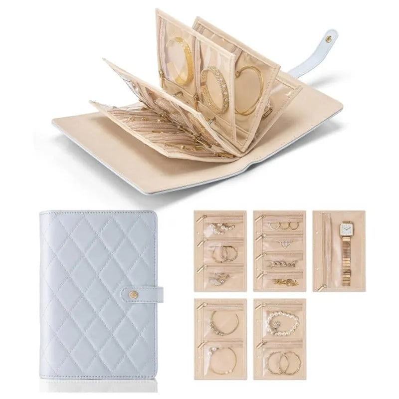 JewelBook - Portable Leather Jewelry Storage Book