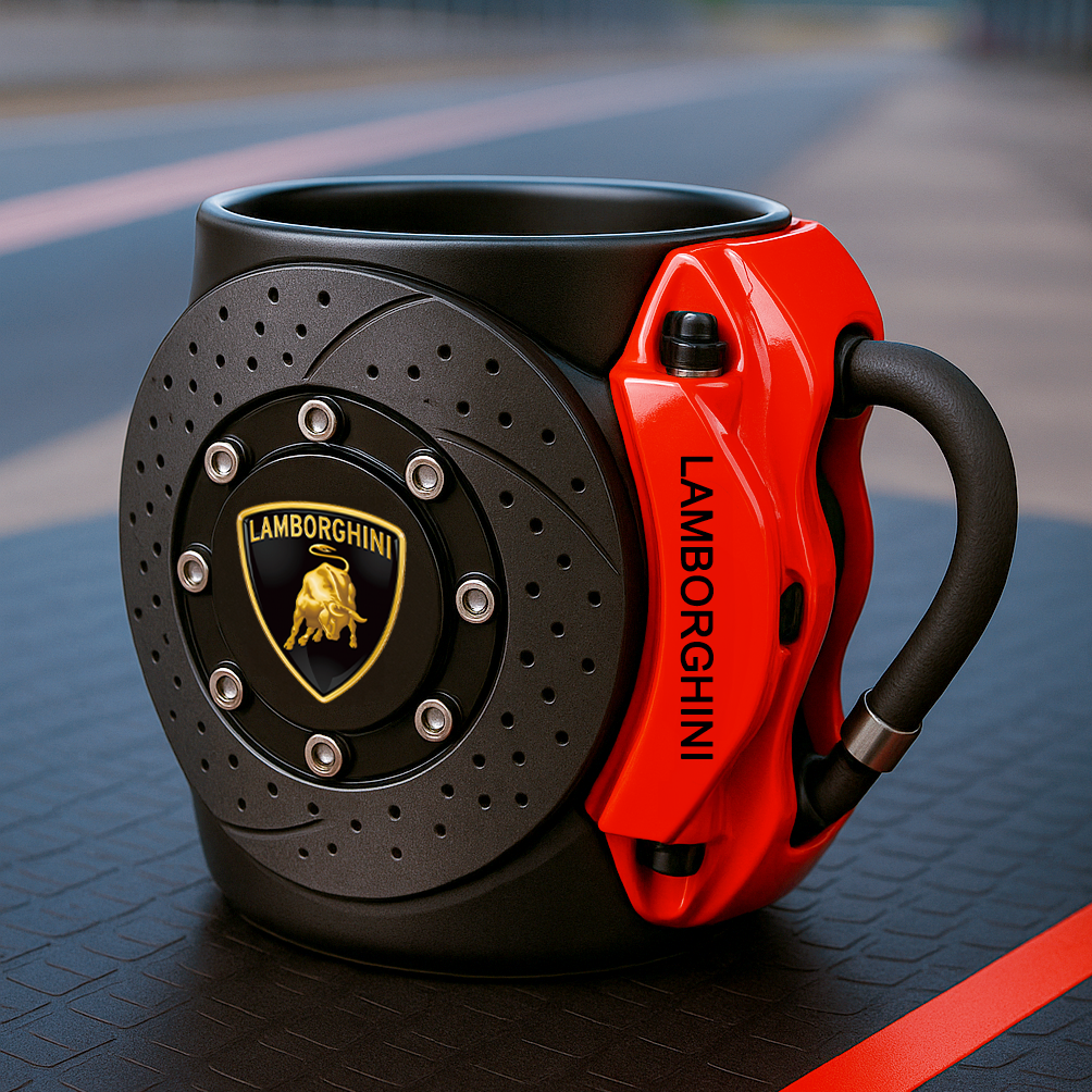 🏎️the coolest brake caliper mug with a car logos