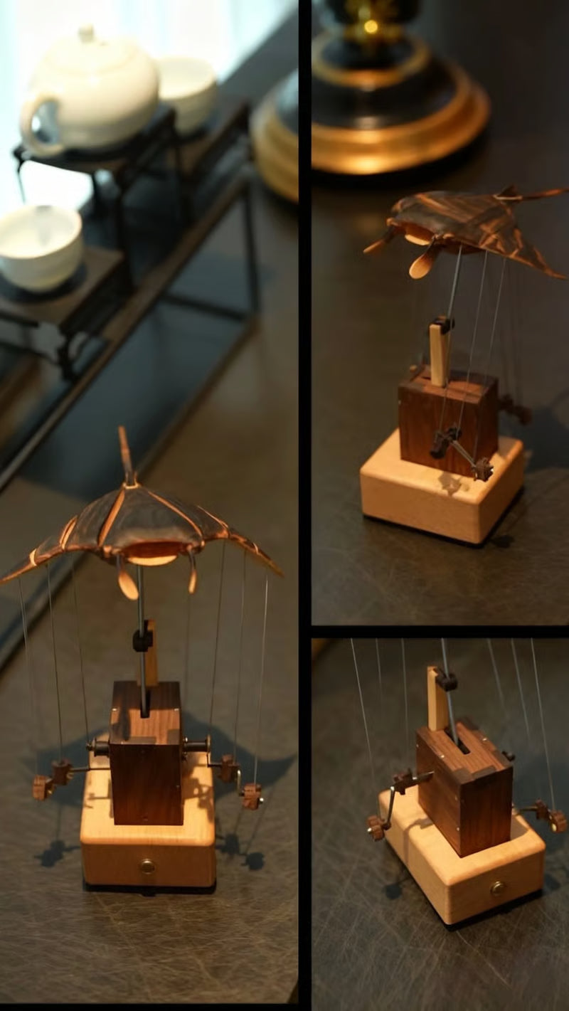 🔥Handcrafted Walnut Manta Ray Automaton – The Ocean’s Silent Glider🎁
