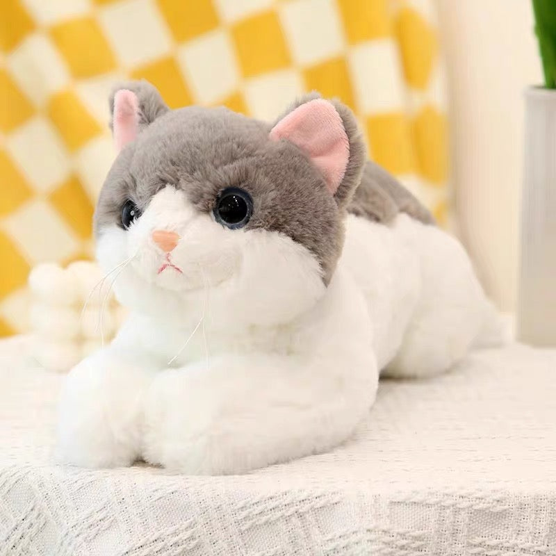 Plush gray cat