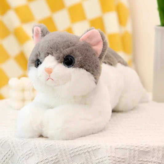 Plush gray cat