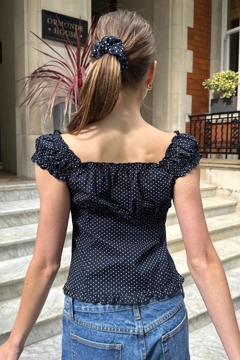 Sexy Fit Ruffle Button Top