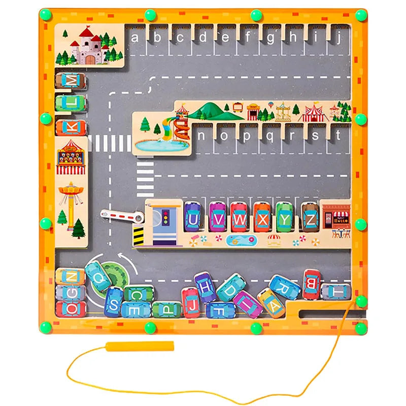 MagnetPlayset - Magnetic Wooden Letter Maze Puzzle